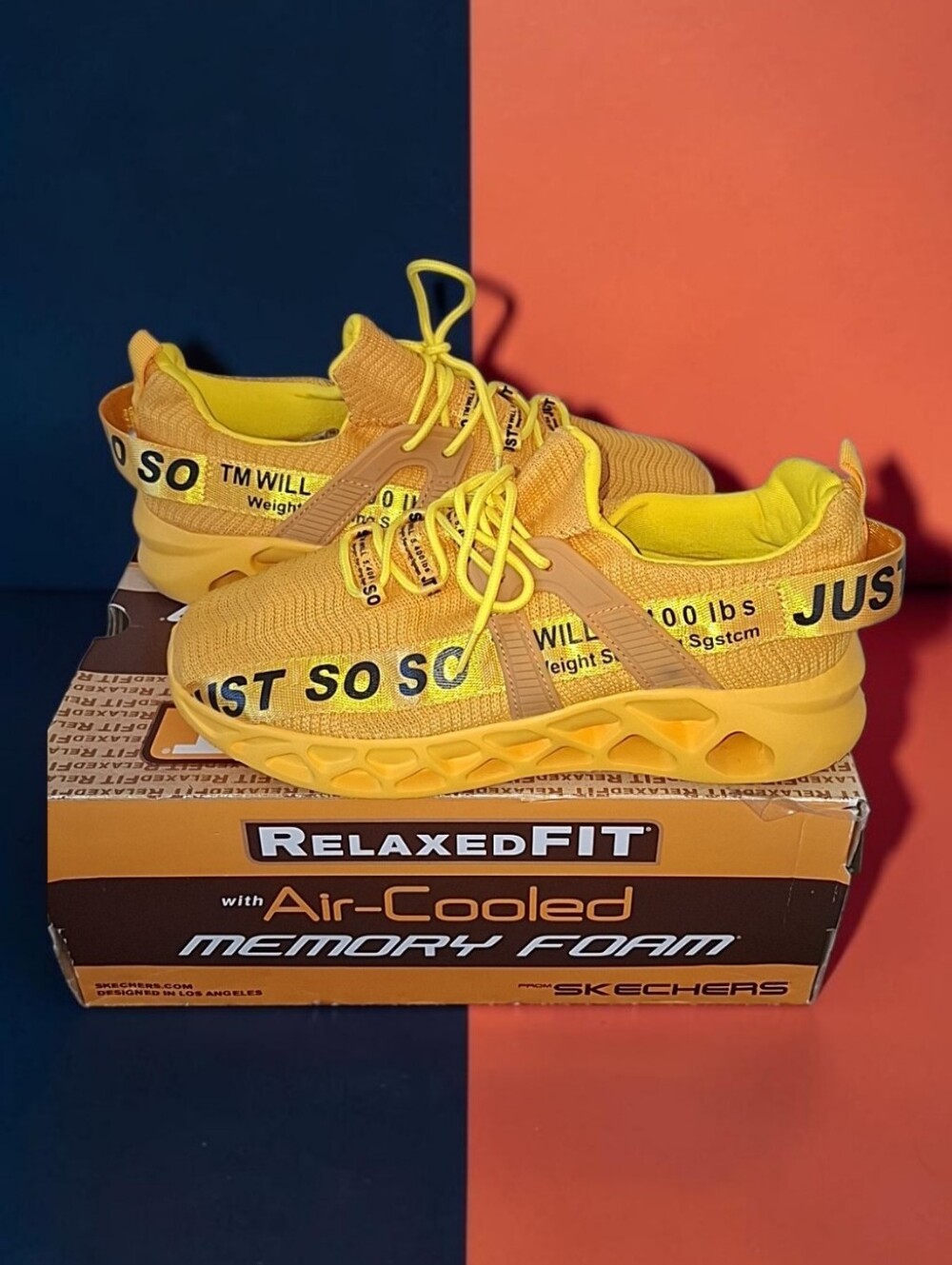 Just So So Relaxed Fit Low Top Lace Up Sneakers Yellow Men's Athletic